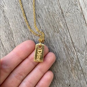 Vintage Dior Gold Tag Necklace